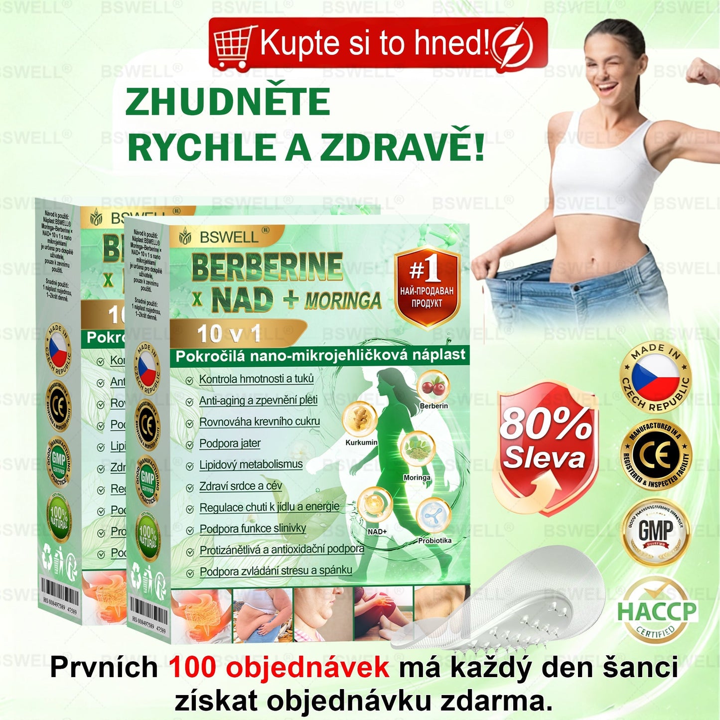 BSWELL® Nano mikrovpichová zeštíhlující náplast✨(Stačí použít pouze jednou denně – viditelné změny již za 28 dní) ✅Bezbolestná, dlouhotrvající, zaměřená na řešení cukrovky, obezity a kardiovaskulárních onemocnění